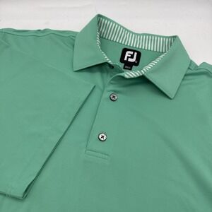 Footjoy Polo Shirt Mens XL Green Performance Stretch Short Sleeve Golf